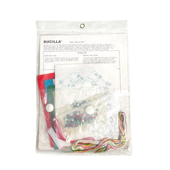 Vintage Bucilla Christmas Jeweled Holiday Ornaments Wind up Toys Kit #48781 - Picture 2 of 2